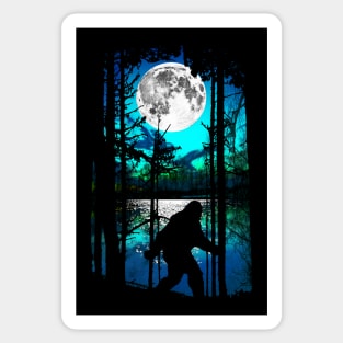 Bigfoot Moon Sticker